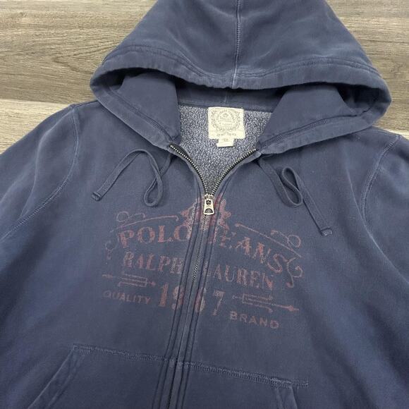 Polo Jeans Co Ralph Lauren Track Suit Set Womens XL Blue Fleece Hoodie Pants Y2K - Picture 6 of 15